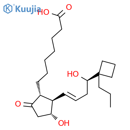 Cyclopentaneheptanoicacid,3-hydroxy-2-[(1E,4S)-4-hydroxy-4-(1-propylcyclobutyl)-1-buten-1-yl]-5-oxo-,(1R,2R,3R)- structure