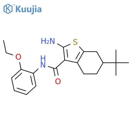 <br>2-Amino-6-tert-butyl-4,5,6,7-tetrahydro-benzo[b]thiophene-3-carboxylic acid  (2-ethoxy-phenyl)-amide structure