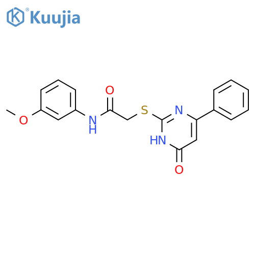 N-(3-methoxyphenyl)-2-(6-oxo-4-phenyl-1,6-dihydropyrimidin-2-yl)sulfanylacetamide structure