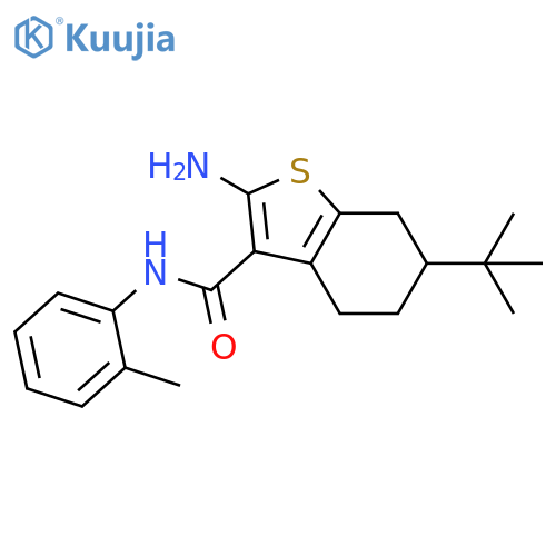 <br>2-Amino-6-(tert-butyl)-N-(o-tolyl)-4,5,6,7-tetrahydrobenzo[b]thiophene-3-ca rboxamide structure