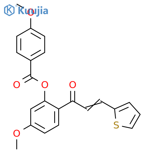 5-methoxy-2-(2E)-3-(thiophen-2-yl)prop-2-enoylphenyl 4-methoxybenzoate structure