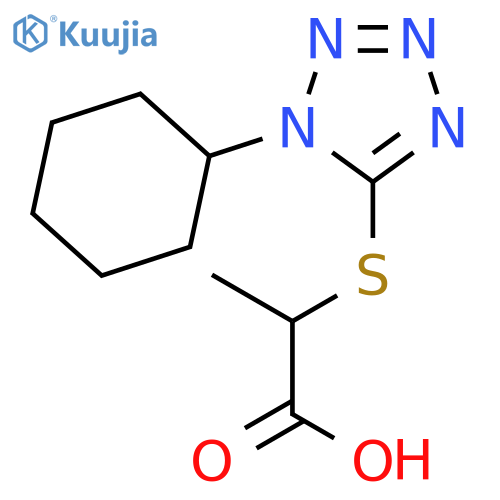 Propanoic acid,2-[(1-cyclohexyl-1H-tetrazol-5-yl)thio]- structure