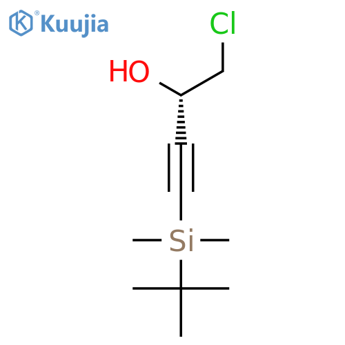 3-Butyn-2-ol, 1-chloro-4-[(1,1-dimethylethyl)dimethylsilyl]-, (2S)- structure