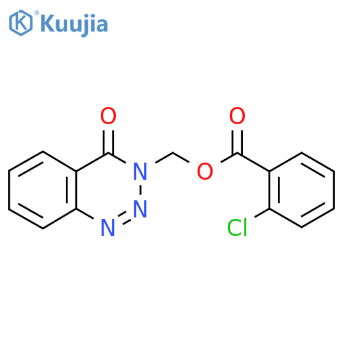 (4-oxo-3,4-dihydro-1,2,3-benzotriazin-3-yl)methyl 2-chlorobenzoate structure
