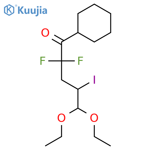 1-Pentanone, 1-cyclohexyl-5,5-diethoxy-2,2-difluoro-4-iodo- structure