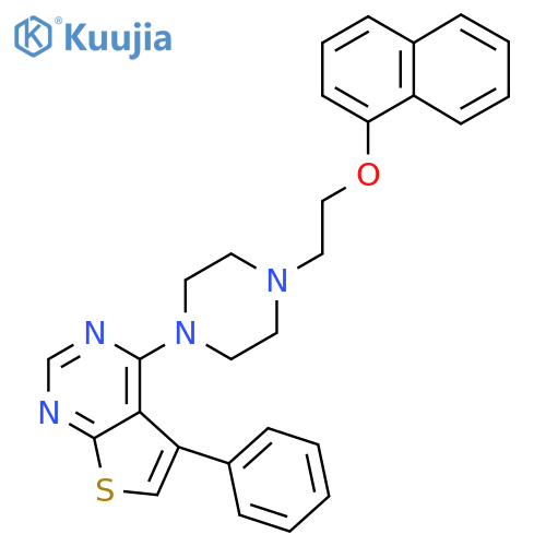 1-2-(naphthalen-1-yloxy)ethyl-4-{5-phenylthieno2,3-dpyrimidin-4-yl}piperazine structure
