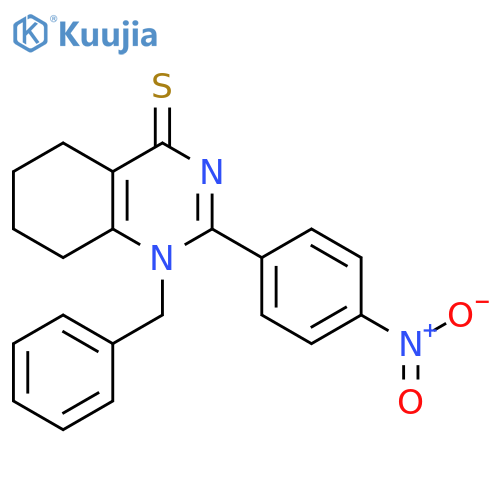 1-benzyl-2-(4-nitrophenyl)-1,4,5,6,7,8-hexahydroquinazoline-4-thione structure
