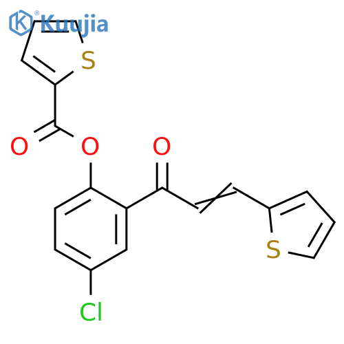 4-chloro-2-(2E)-3-(thiophen-2-yl)prop-2-enoylphenyl thiophene-2-carboxylate structure