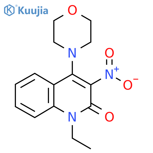 1-ethyl-4-(morpholin-4-yl)-3-nitro-1,2-dihydroquinolin-2-one structure