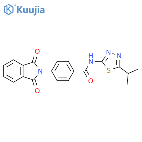 4-(1,3-dioxo-2,3-dihydro-1H-isoindol-2-yl)-N-[5-(propan-2-yl)-1,3,4-thiadiazol-2-yl]benzamide structure