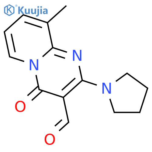 9-methyl-4-oxo-2-(pyrrolidin-1-yl)-4H-pyrido[1,2-a]pyrimidine-3-carbaldehyde structure