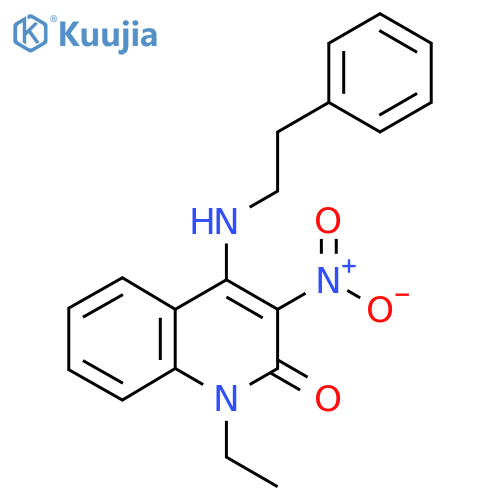 1-ethyl-3-nitro-4-(2-phenylethyl)amino-1,2-dihydroquinolin-2-one structure