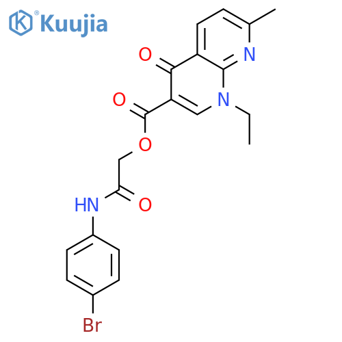 (4-bromophenyl)carbamoylmethyl 1-ethyl-7-methyl-4-oxo-1,4-dihydro-1,8-naphthyridine-3-carboxylate structure