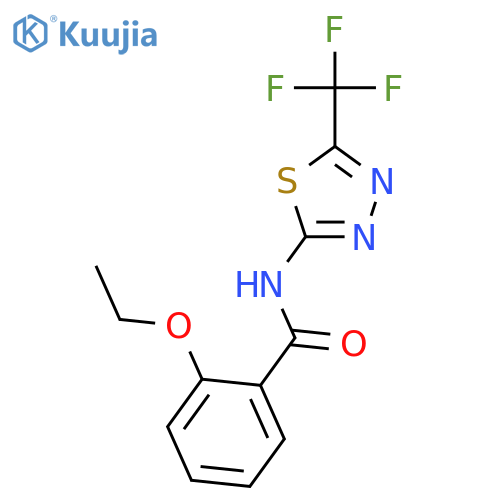 2-ethoxy-N-[5-(trifluoromethyl)-1,3,4-thiadiazol-2-yl]benzamide structure