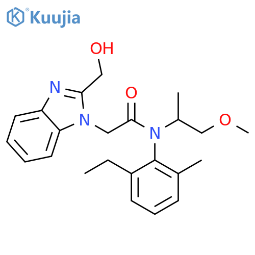 N-(2-ethyl-6-methylphenyl)-2-[2-(hydroxymethyl)-1H-1,3-benzodiazol-1-yl]-N-(1-methoxypropan-2-yl)acetamide structure