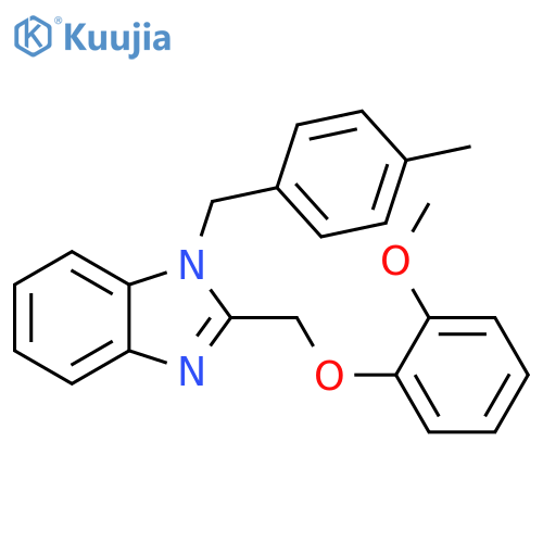 2-(2-methoxyphenoxy)methyl-1-(4-methylphenyl)methyl-1H-1,3-benzodiazole structure