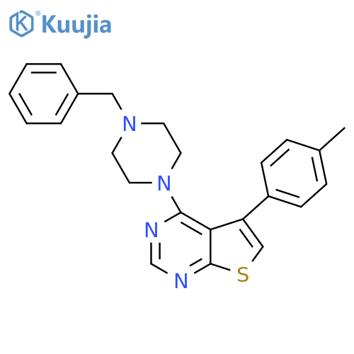 1-benzyl-4-5-(4-methylphenyl)thieno2,3-dpyrimidin-4-ylpiperazine structure