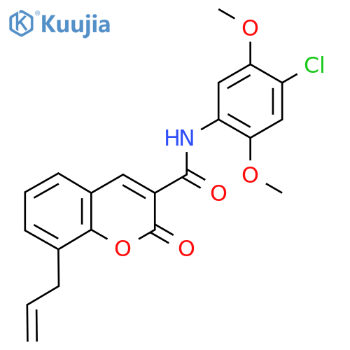 N-(4-chloro-2,5-dimethoxyphenyl)-2-oxo-8-(prop-2-en-1-yl)-2H-chromene-3-carboxamide structure