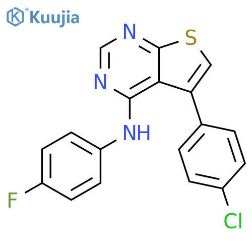 5-(4-chlorophenyl)-N-(4-fluorophenyl)thieno[2,3-d]pyrimidin-4-amine structure