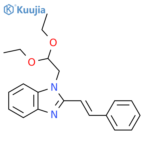 1-(2,2-diethoxyethyl)-2-(E)-2-phenylethenyl-1H-1,3-benzodiazole structure