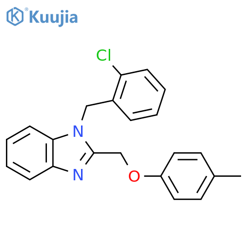 1-(2-chlorophenyl)methyl-2-(4-methylphenoxy)methyl-1H-1,3-benzodiazole structure
