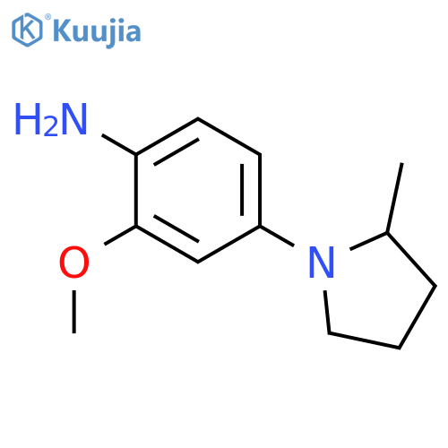 BENZENAMINE, 2-METHOXY-4-(2-METHYL-1-PYRROLIDINYL)- structure