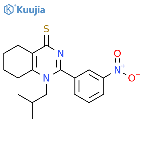 1-(2-methylpropyl)-2-(3-nitrophenyl)-1,4,5,6,7,8-hexahydroquinazoline-4-thione structure