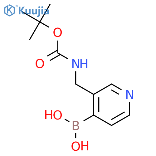 (3-(((tert-butoxycarbonyl)amino)methyl)pyridin-4-yl)boronic acid structure