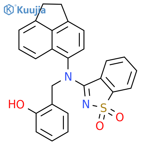 2-{[1,2-Dihydroacenaphthylen-5-YL(1,1-dioxido-1,2-benzisothiazol-3-YL)amino]methyl}phenol structure