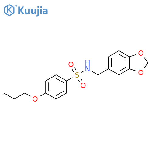 N-(2H-1,3-benzodioxol-5-yl)methyl-4-propoxybenzene-1-sulfonamide structure