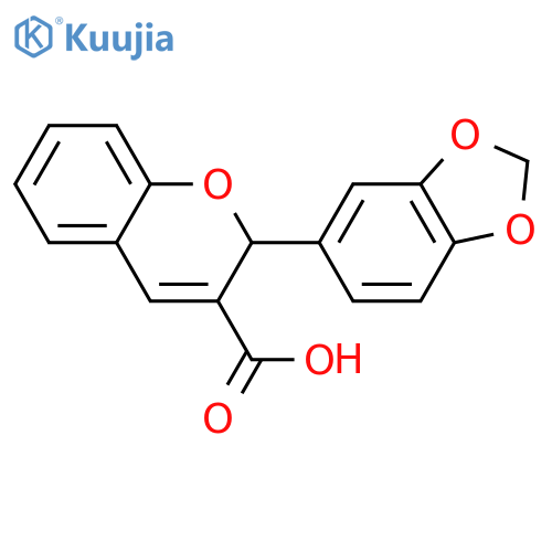 2H-1-BENZOPYRAN-3-CARBOXYLIC ACID, 2-(1,3-BENZODIOXOL-5-YL)- structure