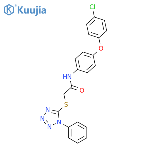 <br>N-[4-(4-chlorophenoxy)phenyl]-2-[(1-phenyl-1H-tetrazol-5-yl)sulfanyl]acetam ide structure