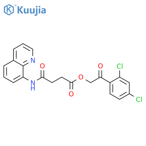 2-(2,4-dichlorophenyl)-2-oxoethyl 4-oxo-4-(8-quinolinylamino)butanoate structure