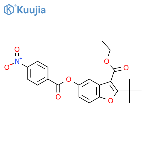 ethyl 2-tert-butyl-5-(4-nitrobenzoyloxy)-1-benzofuran-3-carboxylate structure
