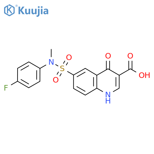 6-(4-Fluorophenyl)methylsulfamoyl-4-oxo-1,4-dihydroquinoline-3-carboxylic Acid structure