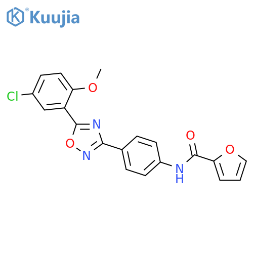 N-{4-[5-(5-chloro-2-methoxyphenyl)-1,2,4-oxadiazol-3-yl]phenyl}-2-furamide structure