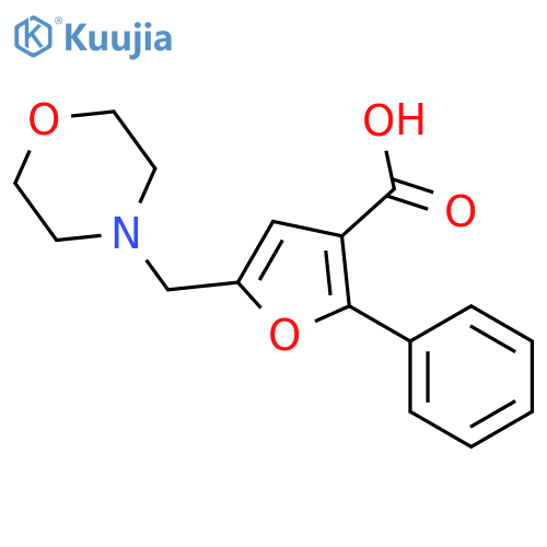 5-morpholin-4-ylmethyl-2-phenyl-furan-3-carboxylic acid structure