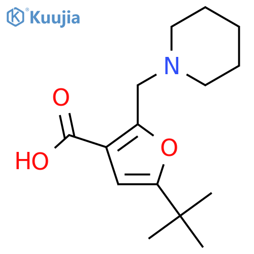 5-tert-butyl-2-piperidin-1-ylmethyl-furan-3-carboxylic acid structure