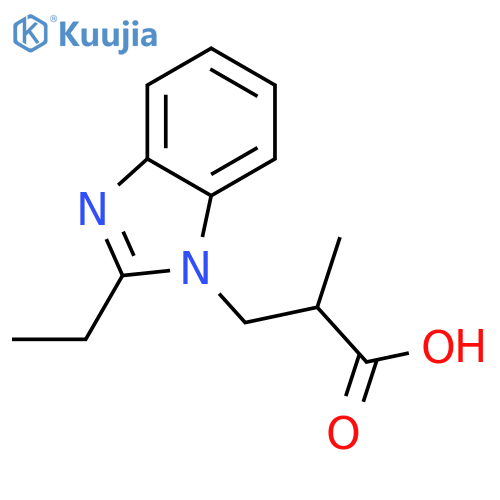 3-(2-Ethyl-benzoimidazol-1-yl)-2-methyl-propionicacidhydrochloride structure