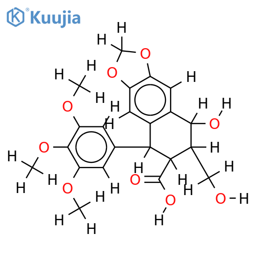 8-Hydroxy-7-hydroxymethyl-5-(3,4,5-trimethoxy-phenyl)-5,6,7,8-tetrahydro-naphtho[2,3-d][1,3]dioxol-6-carbonsaeure structure