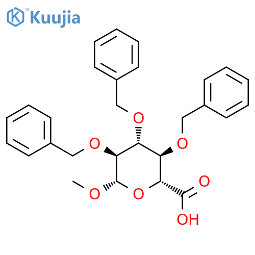 Methyl2,3,4-tris-O-(phenylmethyl)-b-D-glucopyranosiduronicacid structure