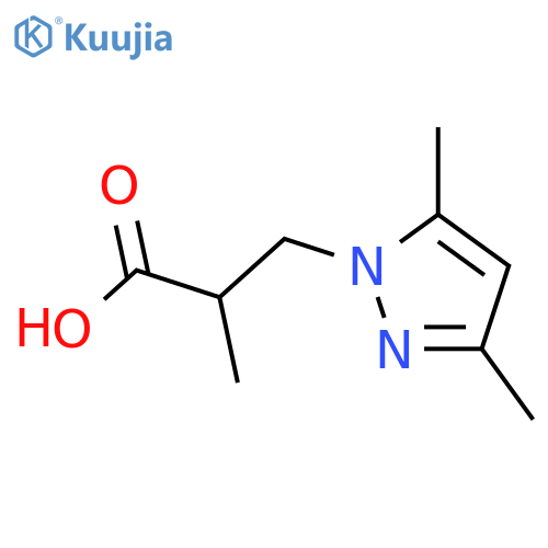 3-(3,5-dimethyl-1H-pyrazol-1-yl)-2-methylpropanoic acid structure