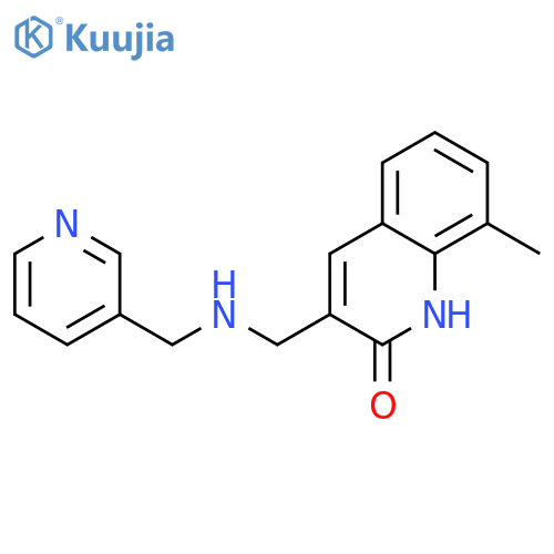 8-Methyl-3-{[(pyridin-3-ylmethyl)-amino]-methyl}-1H-quinolin-2-one structure