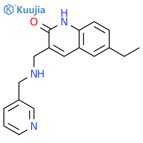 6-Ethyl-3-{[(pyridin-3-ylmethyl)-amino]-methyl}-1H-quinolin-2-one structure