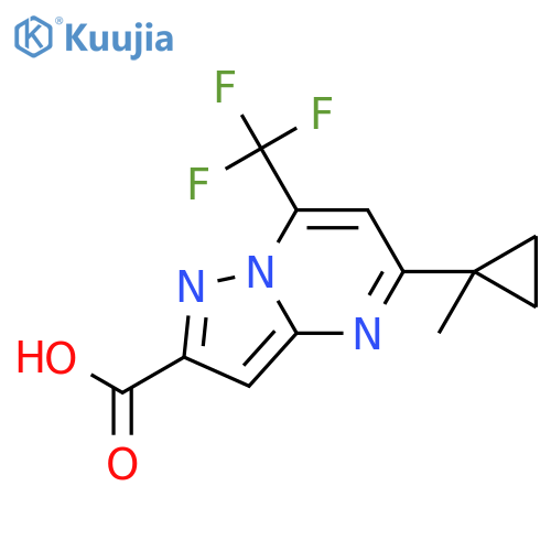 Pyrazolo[1,5-a]pyrimidine-2-carboxylicacid, 5-(1-methylcyclopropyl)-7-(trifluoromethyl)- structure