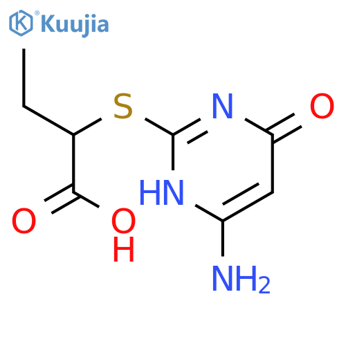 2-(6-amino-4-oxo-1,4-dihydro-pyrimidin-2-yl-sulfanyl)-butyric acid structure