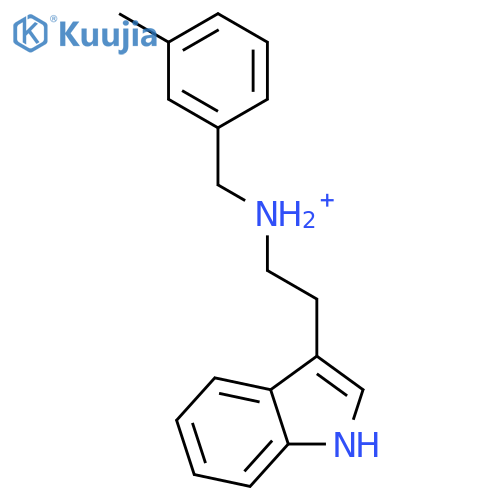 2-(1H-indol-3-yl)ethyl-[(3-methylphenyl)methyl]azanium structure