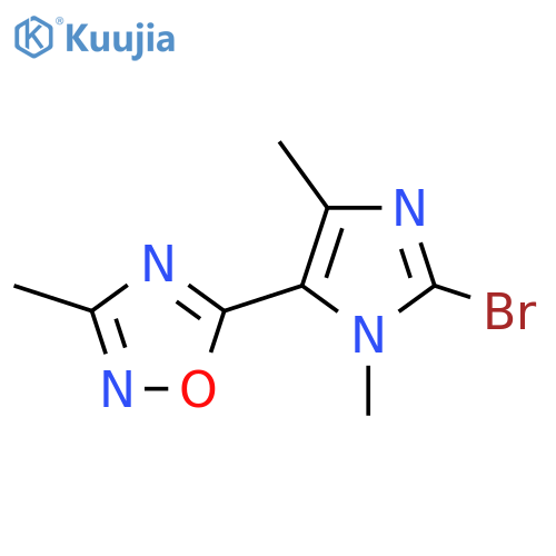 5-(2-Bromo-3,5-dimethyl-3H-imidazol-4-yl)-3-methyl-[1,2,4]oxadiazole structure