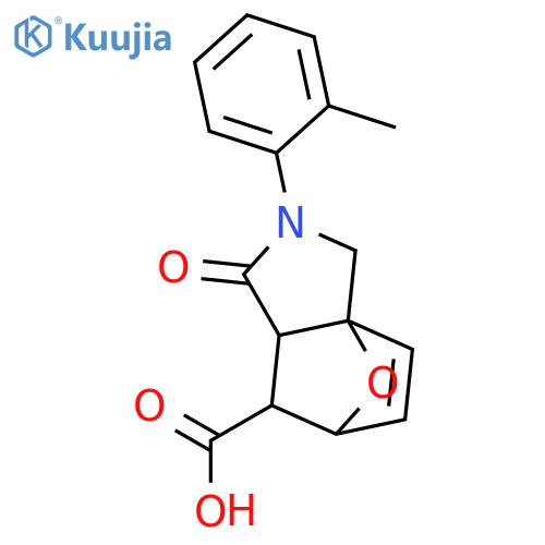 4-oxo-3-o-tolyl-10-oxa-3-aza-tricyclo[5.2.1.0(1,5)]dec-8-ene-6-carboxylic acid structure