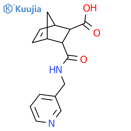 3-[(pyridin-3-ylmethyl)-carbamoyl]-bicyclo[2.2.1]hept-5-ene-2-carboxylic acid structure